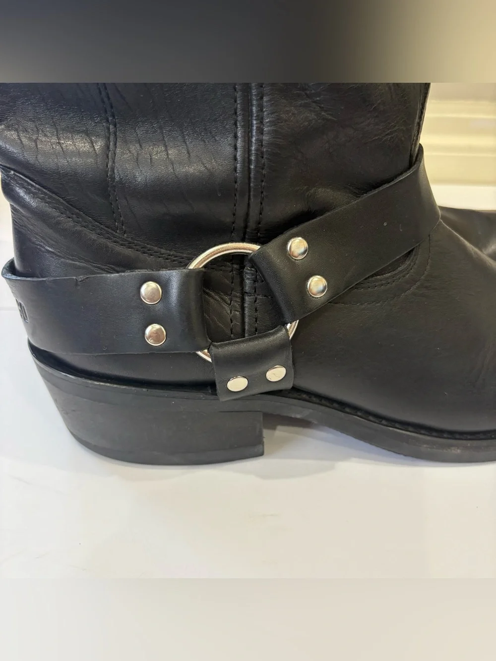 Durango Men’s 11 EE Black Leather Harness Motorcycle Western Boots Square Toe